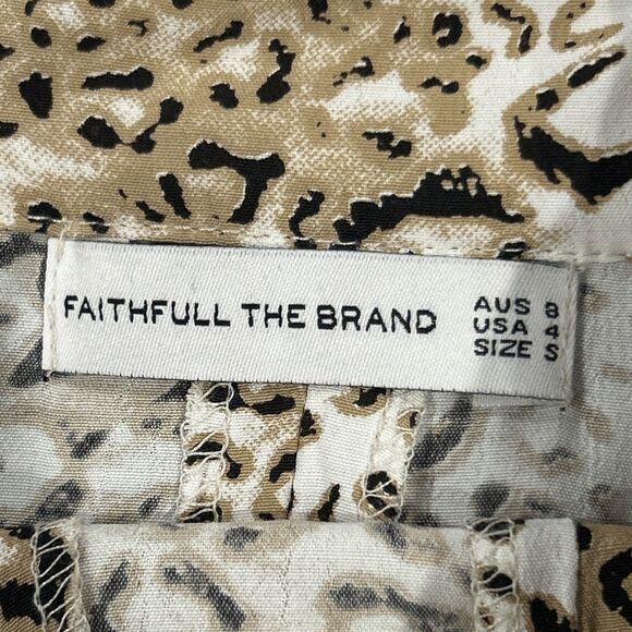 Faithfull The Brand Skirt Womens 4 Animal Print Midi Black Brown - Picture 2 of 7